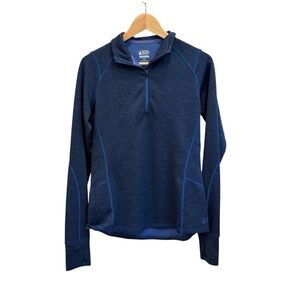Eastern Mountain Sports Blue Quarter-Zip Athletic Jacket